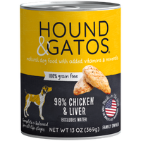 Hound & Gatos Dog 98% Chicken & Liver 13oz