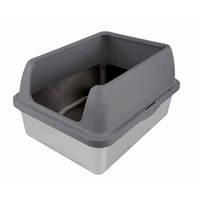 All For Paws Stainless Steel Enclosed Litter Box