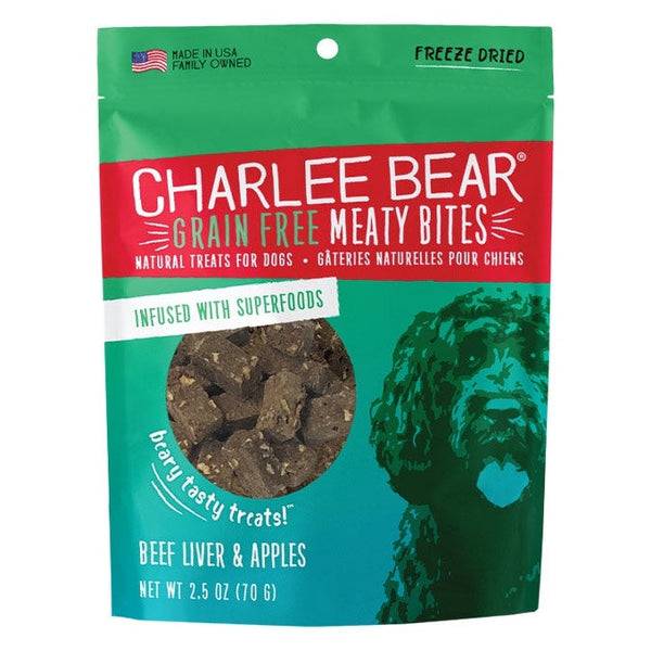 Charlee Bear Meaty Bites Beef Liver with Apple 2.5oz *Clearance*
