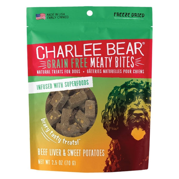 Charlee Bear Meaty Bites Beef Liver with Sweet Potatoes 2.5oz *Clearance*