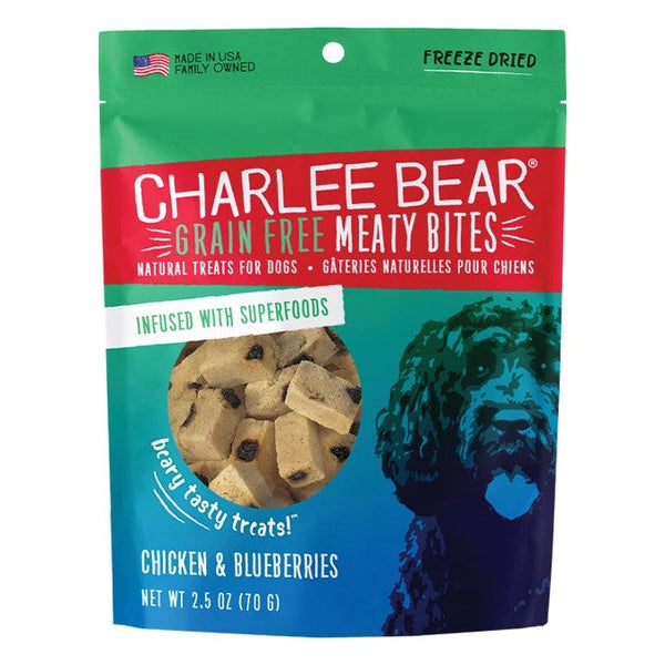 Charlee Bear Meaty Bites Chicken with Blueberries 2.5oz *Clearance*
