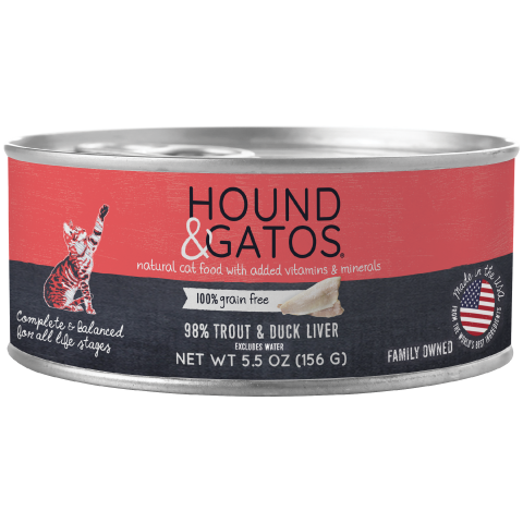 Hound & Gatos Cat 98% Trout & Duck Liver 5.5oz