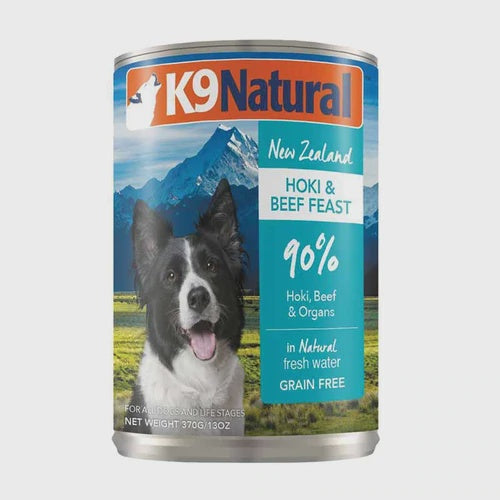 K9 Natural Can Hoki & Beef Feast 370g