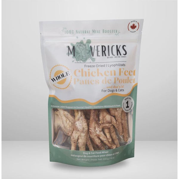 Mavericks  Treats Freeze Dried Whole Chicken Feet 115g