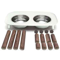 Messy Mutts - Wooden Legs Elevated Feeder with Stainless Steel Bowls