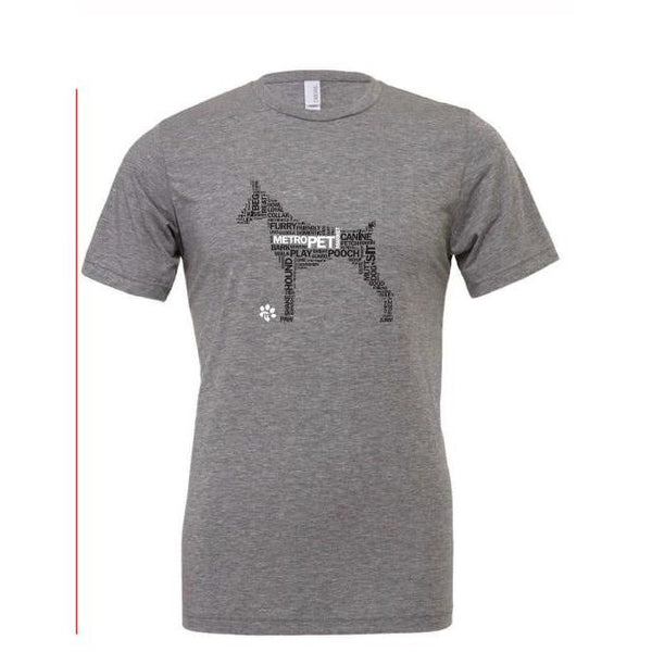 Metro Pet Market Unisex Typography Shirt - Dog Athletic Heather Grey