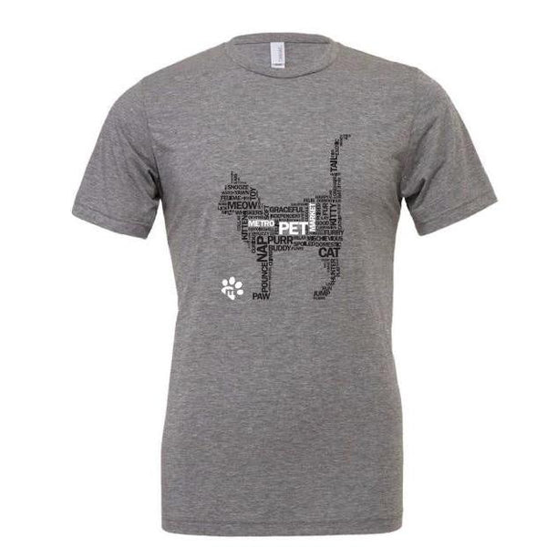 *PRE-ORDER ONLY* Metro Pet Market Unisex Typography Shirt - Cat Athletic Heather Grey