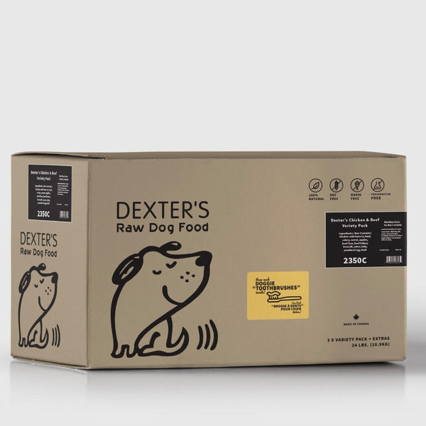 Dexter's Raw Dog Food - Chicken, Beef & Chicken Necks 24lbs