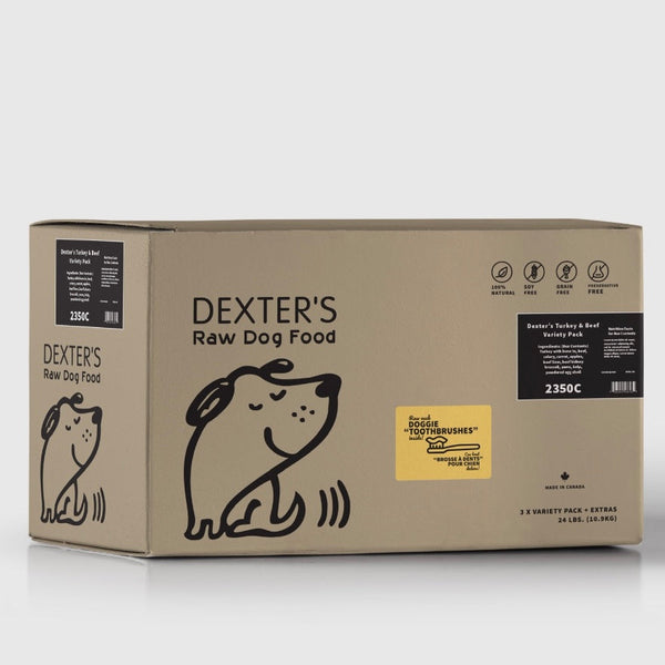 Dexter's Raw Dog Food - Turkey, Beef & Turkey Necks 24lbs