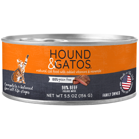 Hound & Gatos Cat 98% Beef 5.5oz