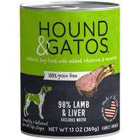 Hound & Gatos Dog 98% Lamb & Liver 13oz