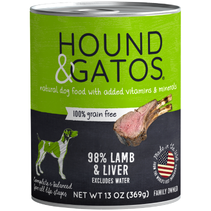 Hound & Gatos Dog 98% Lamb & Liver 13oz