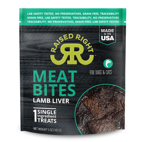 Raised Right Meat Bites Lamb Liver 5oz